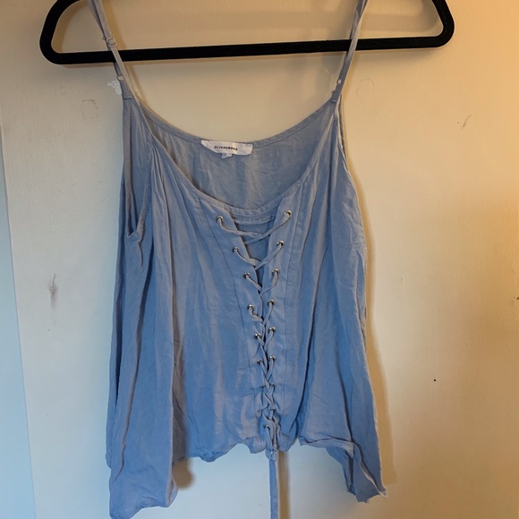 Olivaceous Tops - Light blue tank with pretty cross up in the middle